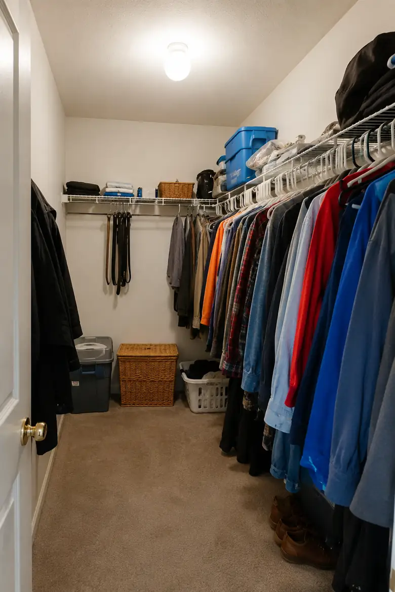 Walk-in closet build-out — before