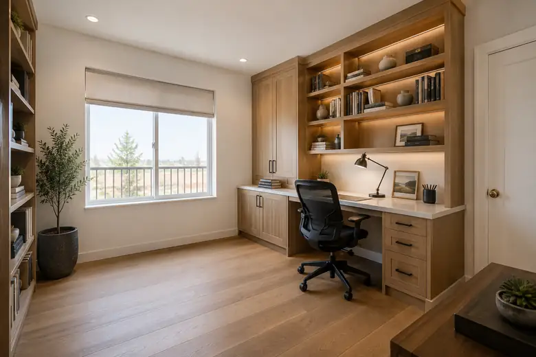 Home office build-out — after